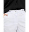 Бял дамски панталон от памук и лиосел-3 снимка