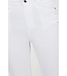 Бял дамски панталон от памук и лиосел-3 снимка
