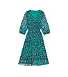 Синьо-зелена рокля с принт-4 снимка
