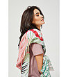 Дамски многоцветен шал с флорален принт-1 снимка
