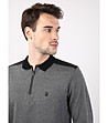 Мъжка блуза в цвят антрацит с черни детайли Jiulien-3 снимка