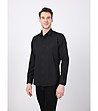 Черна памучна мъжка риза Manuel-2 снимка
