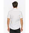 Памучна мъжка риза с къс ръкав в бяло Clare-1 снимка