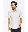 Памучна мъжка риза с къс ръкав в бяло Clare-2 снимка