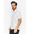 Памучна мъжка риза с къс ръкав в бяло Clare-3 снимка
