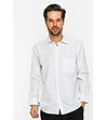 Бяла памучна мъжка риза с джоб Burton-2 снимка