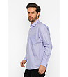 Лилава памучна мъжка риза с джоб Burton-3 снимка