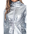 Късо сребристо дамско яке с лъскав ефект Ellen-2 снимка