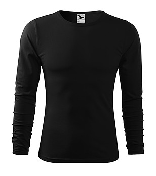 Мъжка черна памучна блуза Fit-T снимка
