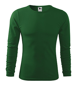 Мъжка зелена памучна блуза Fit-T снимка