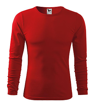 Мъжка червена памучна блуза Fit-T снимка
