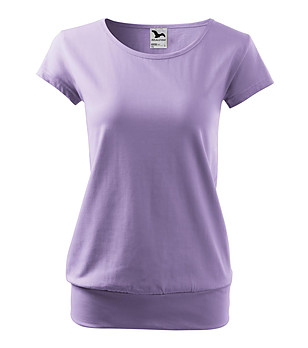 Дамска памучна тениска в светлолилаво City снимка