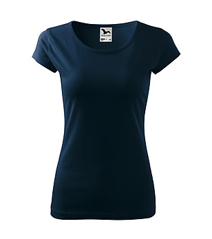 Дамска памучна тениска в тъмносиньо Ness снимка