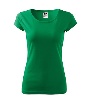 Дамска памучна тениска в зелено Ness снимка