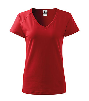Дамска памучна тениска в червено Dream снимка