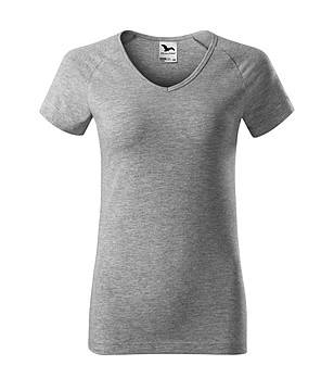 Дамска памучна тениска в сив меланж Dream снимка