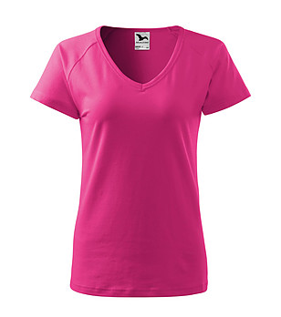 Дамска памучна тениска в цвят циклама Dream снимка