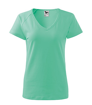 Дамска памучна тениска в цвят мента Dream снимка