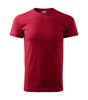 Мъжка памучна тениска в червено Zan снимка
