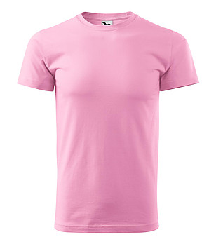 Мъжка памучна тениска в розово Zan снимка