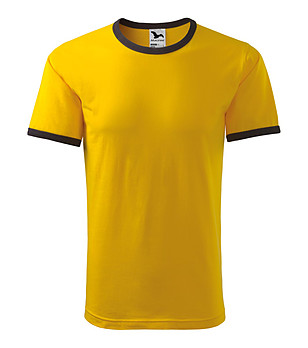 Памучна unisex тениска в жълто Alex снимка