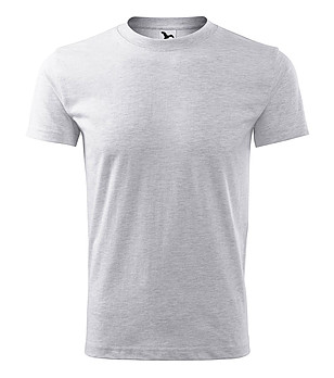 Мъжка тениска от памук в светлосив меланж Classic снимка