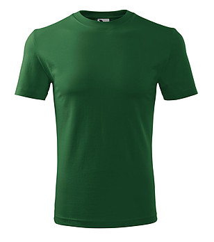 Мъжка тъмнозелена тениска от памук Classic снимка