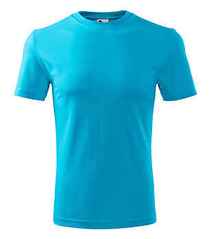 Мъжка синя тениска от памук Classic снимка