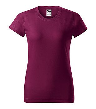 Памучна дамска тениска в тъмен цвят циклама Celestina снимка