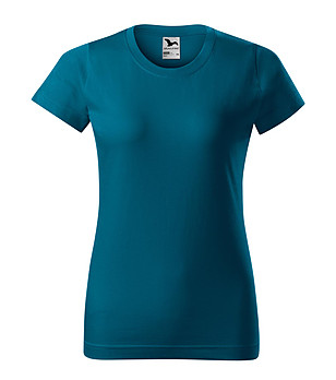Памучна дамска тениска в цвят петрол Celestina снимка