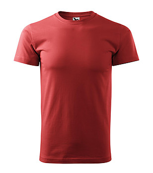 Unisex памучна тениска в цвят бургунд Elino снимка