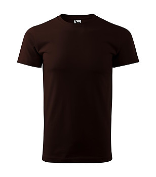 Unisex памучна тениска в тъмнокафяво Elino снимка