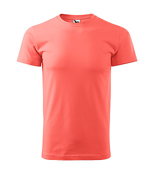 Unisex памучна тениска в цвят корал Elino снимка