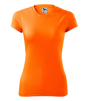 Памучна дамска тениска Fantasy в неоновооранжево снимка