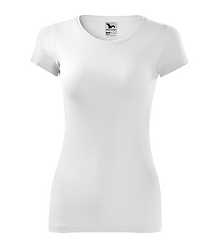 Бяла дамска тениска от памук Glance снимка