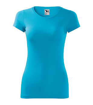 Синя дамска тениска от памук Glance снимка
