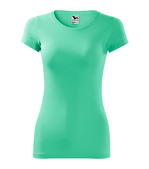 Дамска тениска от памук в цвят мента Glance снимка