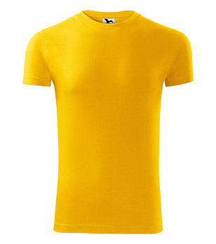 Жълта мъжка памучна тениска Amigo снимка