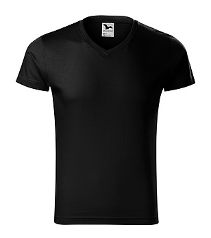 Черна мъжка тениска от памук Kyle снимка