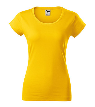 Жълта дамска памучна тениска Violana снимка