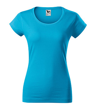 Синя дамска памучна тениска Violana снимка