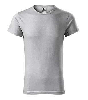 Мъжка тениска в сив меланж Fusion снимка
