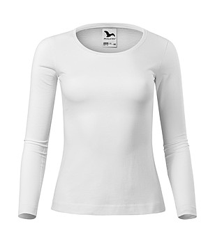 Бяла памучна дамска блуза Fit-T снимка