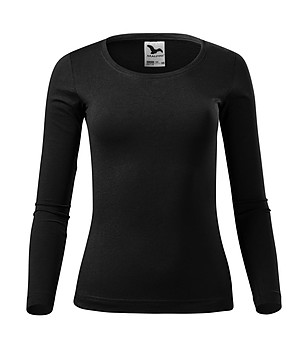 Черна памучна дамска блуза Fit-T снимка