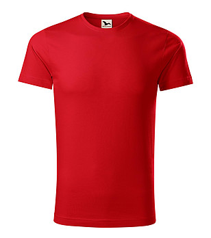 Червена мъжка тениска от органичен памук Umber снимка