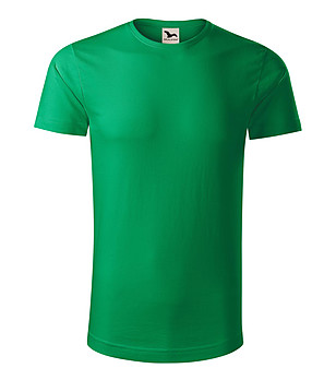 Зелена мъжка тениска от органичен памук Umber снимка
