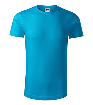 Синя мъжка тениска от органичен памук Umber снимка