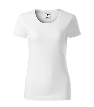 Бяла дамска тениска от органичен памук Kristine снимка