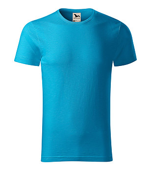 Синя мъжка тениска от органичен памук Native снимка