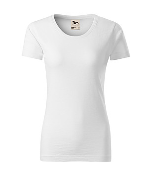 Бяла дамска тениска от органичен памук Native снимка